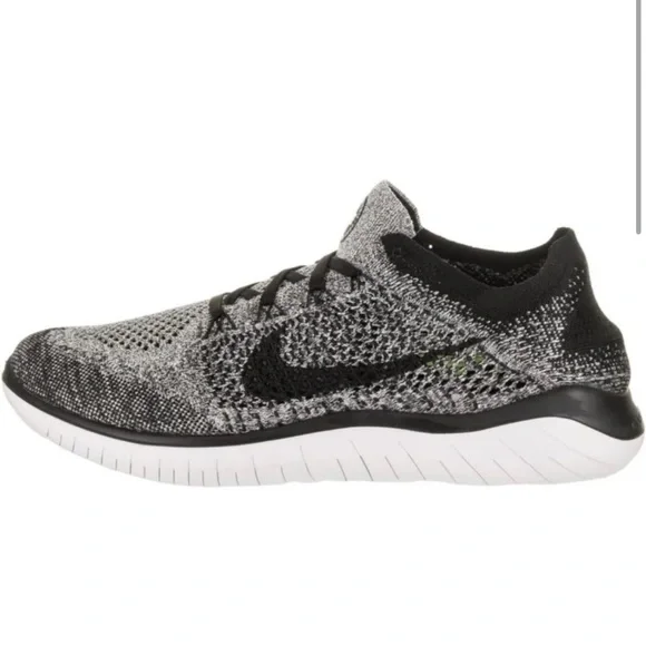 Nike Free RN Flyknit / Men's Size 7 Running Shoes Black Gray Oreo - Picture 7 of 7